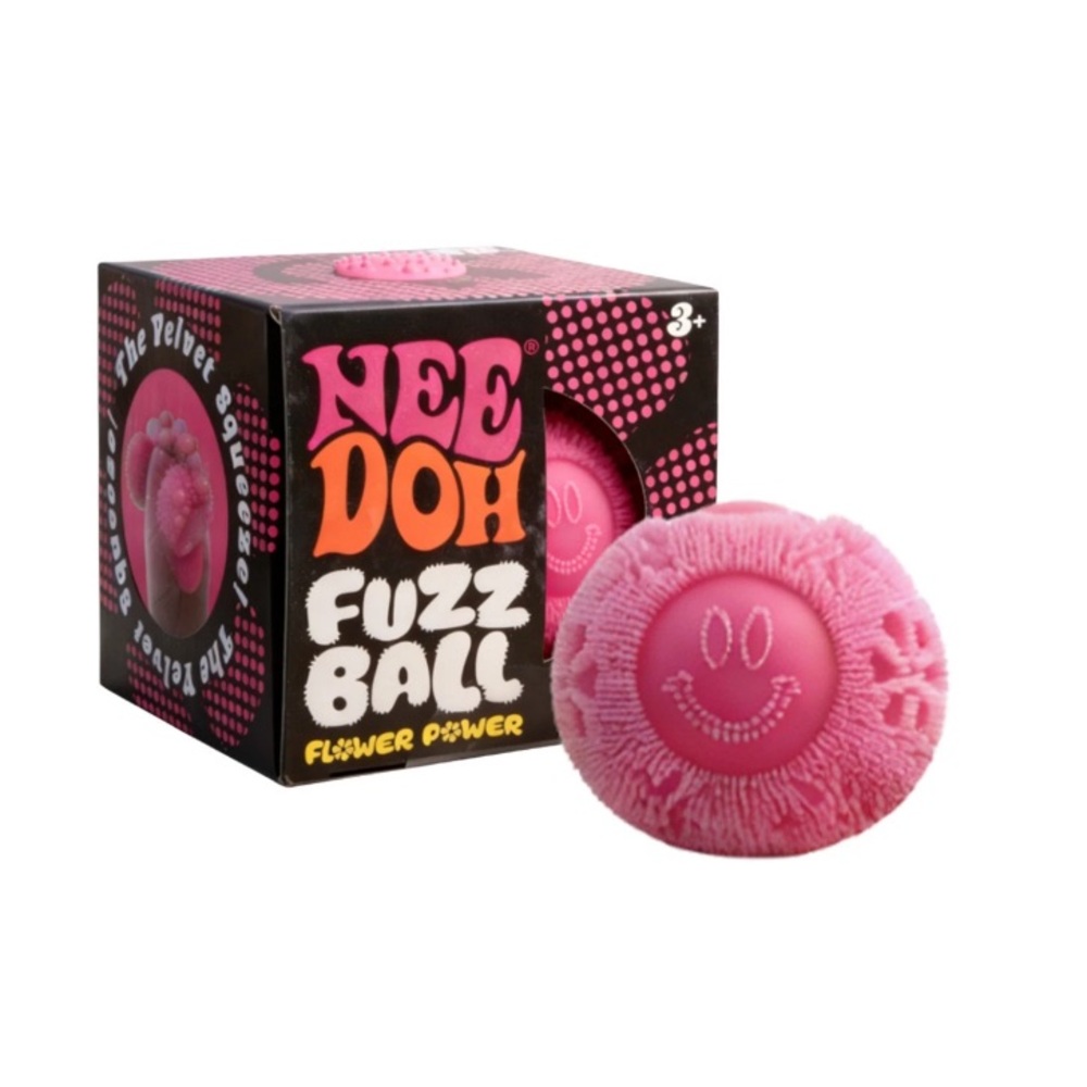 NeeDoh Fuzz Ball Flower Power 🌼 The Velvet Squeeze, Pink